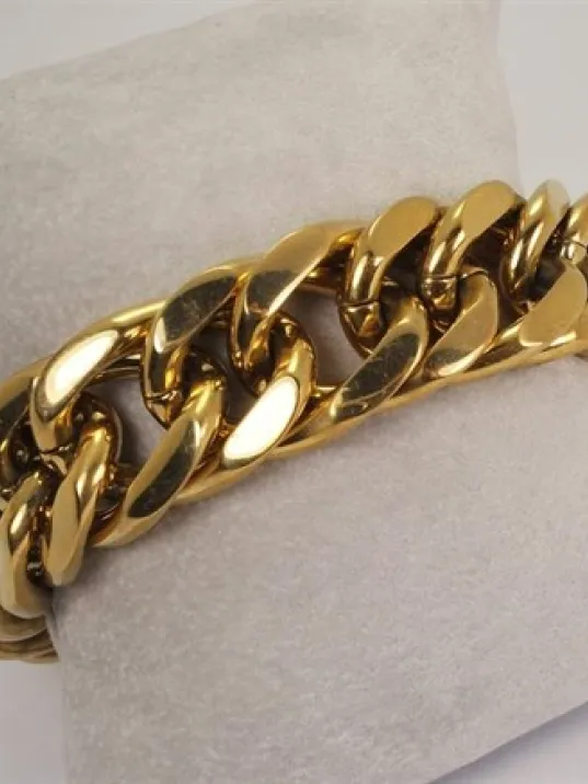 19mm Altın Rengi Gurmet Erkek Çelik Bileklik Künye Devasa Kalınlıkta 19mm Altın Rengi Gurmet Erkek Çelik Bileklik Künye Devasa Kalınlıkta