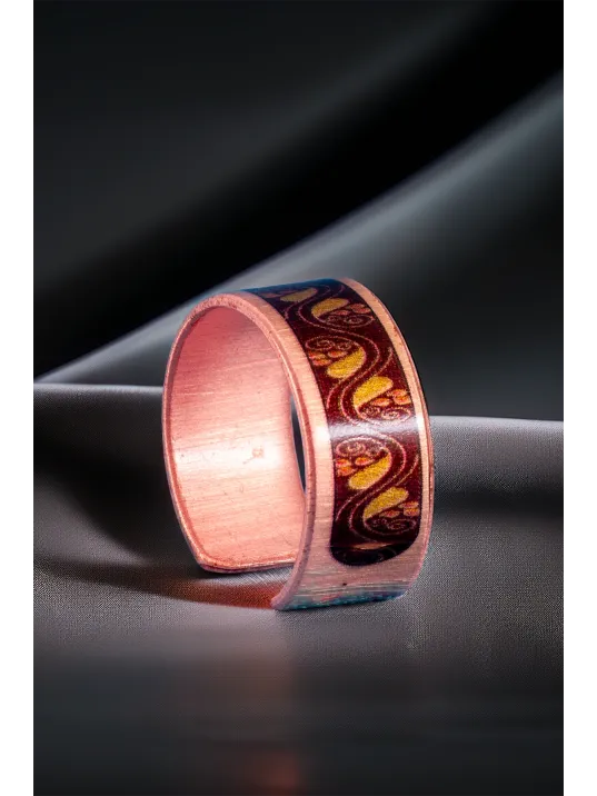 Kadın Bakır Yüzük - Sonbahar Model Özel Baskı Metal Kutu Ve Kuvars Taşı Kadın Bakır Yüzük - Sonbahar Model Özel Baskı Metal Kutu Ve Kuvars Taşı