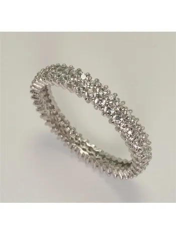 İki Sıra Tamtur Zirkon Taşlı Bayan Gümüş Yüzük