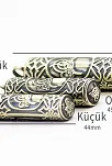 Erkek Gümüş Kolye -  Tuğralı Silindir Yuvarlak Gümüş Muska Haznesi Deri Kolye Hediyeli Orta