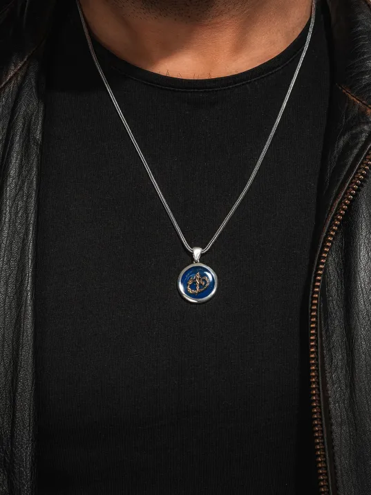 925 Ayar Gümüş Mavi Vav Elif İşlemeli Yuvarlak Kolye Tilki Kuyruğu Zincirli Model 925 Ayar Gümüş Mavi Vav Elif İşlemeli Yuvarlak Kolye Tilki Kuyruğu Zincirli Model