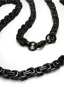 Erkek Çelik Zincir Kolye + Bileklik Set