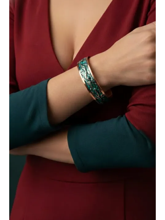 Kadın Bakır Bileklik - Turkuaz Okyanus Fısıltısı Model Bakır Kadın Bileklik