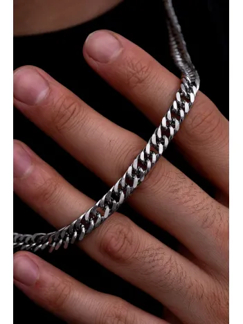 Erkek Çelik Kolye - 10 mm Sık Örüm Gurmet Zincir Çelik Kolye