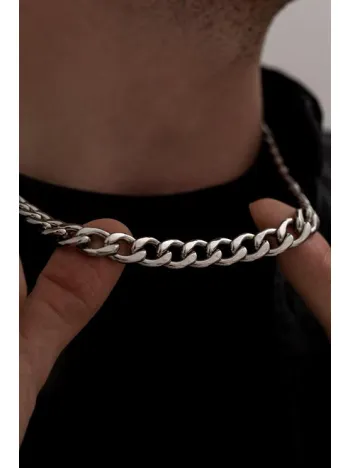 Erkek Çelik Kolye - 11mm Gurmet Model Kalın Paslanmaz Çelik Kolye