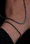 Erkek Gümüş Kolye Bileklik Set - 3mm Pullu Arnavut Zinciri Gümüş Kolye Bileklik Set