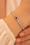 Kadın Gümüş Bileklik - Safir Taşlı Damla Model Zirkon Süslemeli Kadın Bileklik Kadın Gümüş Bileklik - Safir Taşlı Damla Model Zirkon Süslemeli Kadın Bileklik