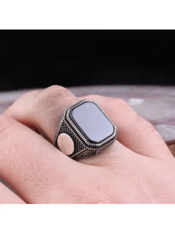 Erkek Gümüş Yüzük - Oniks Taşlı Erkek Yüzük Erkek Gümüş Yüzük - Oniks Taşlı Erkek Yüzük