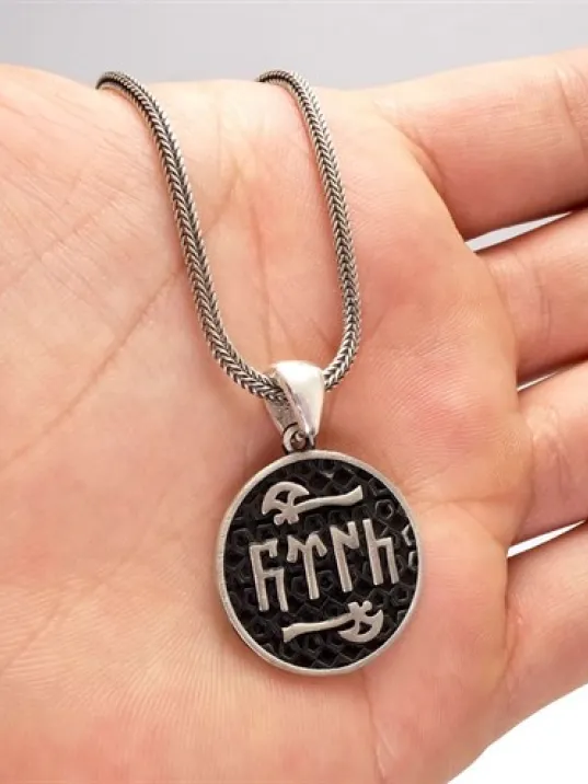 Türk Yazılı Erkek Gümüş Kolye Zincir