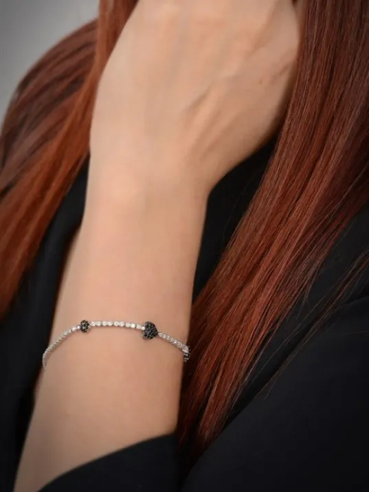 Şıla Kalp Motifli 925 Ayar Gümüş Su Yolu Set - Kolye, Bileklik - GTSKALPSET1-GMS