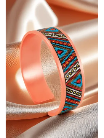 Kadın Bakır Bileklik - Arina Model Özel Baskı Metal Kutu Ve Doğal Taşlar