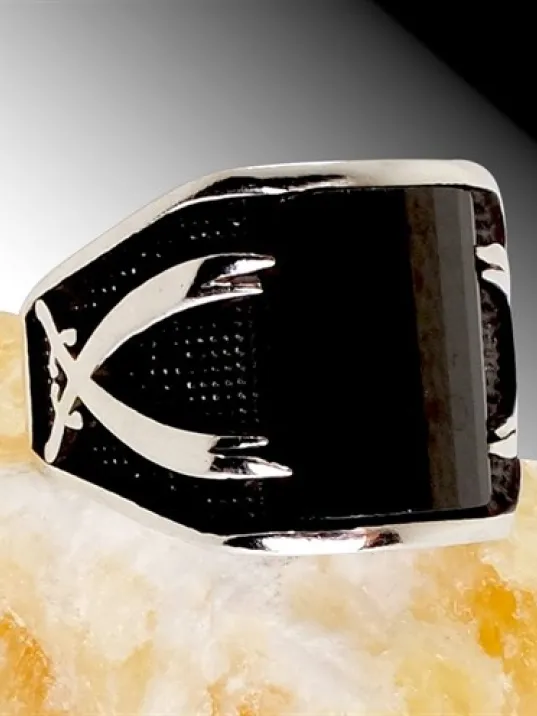 Zülfikar Erkek Gümüş Yüzük 4 Farklı Renk Seçeneği-Kırmızı