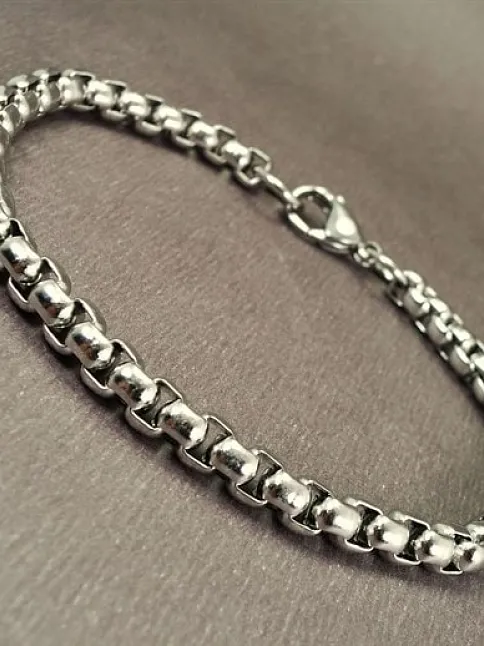OttoMan Steel 5mm Polo Çelik Erkek Bileklik Künye Orta Kalınlıkta