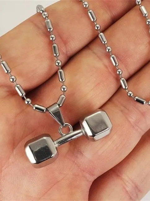 Paslanmaz Çelik Dambıl Dumbell Erkek Kolye Zincir Küçük Boy