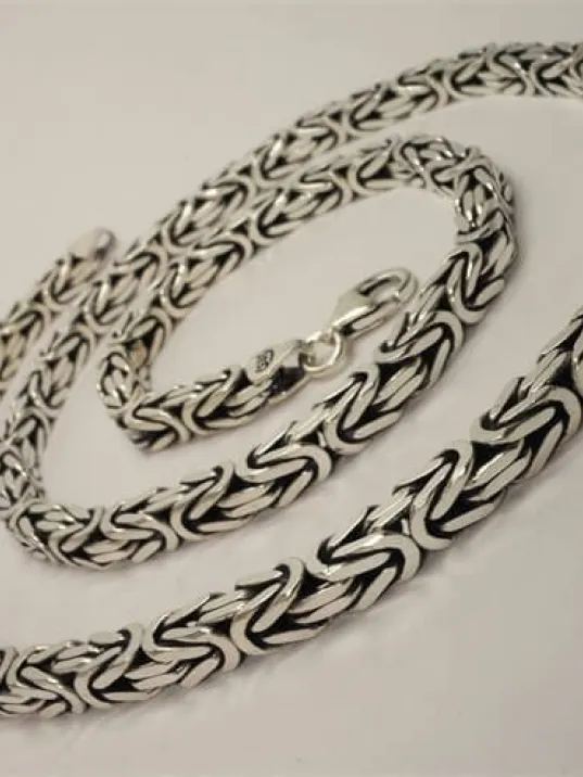 Kral Erkek Gümüş Zincir Kolye 5,2mm Kalın Model