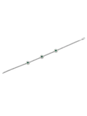 Ahenk Zümrüt Taşlı Su Yolu Bayan Gümüş Bileklik