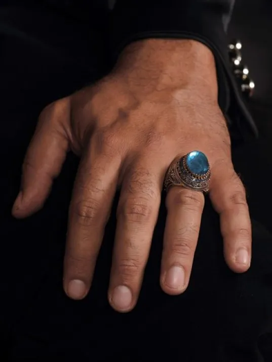 Aquramarin Erkek 925 Ayar Gümüş Yüzük GYZ0PARABIA-MAV Aquramarin Erkek 925 Ayar Gümüş Yüzük GYZ0PARABIA-MAV