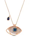 Safir Taşlı Rose Göz Model Gümüş Kadın Kolye GKLGOZMODL9-ROS Safir Taşlı Rose Göz Model Gümüş Kadın Kolye GKLGOZMODL9-ROS