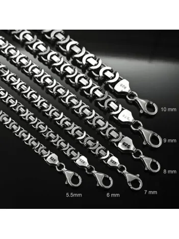 925 Ayar Gümüş Erkek Bileklik Künye Oksitli Euro Kral Model