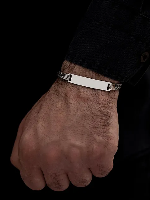 Erkek Gümüş Bileklik - İsim Yazılabilir 2.8 mm Çift Yuvarlak Kral Gümüş Bileklik