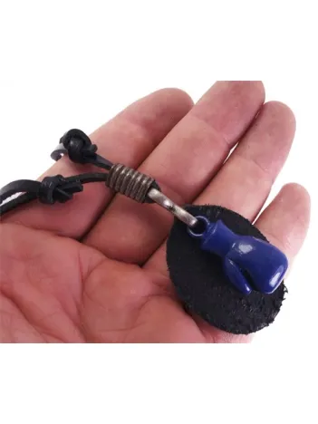 Mavi Boks Eldiveni Erkek Deri Kolye