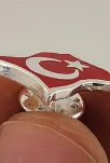 Ay Yıldız Türk Bayrağı Gümüş Rozet