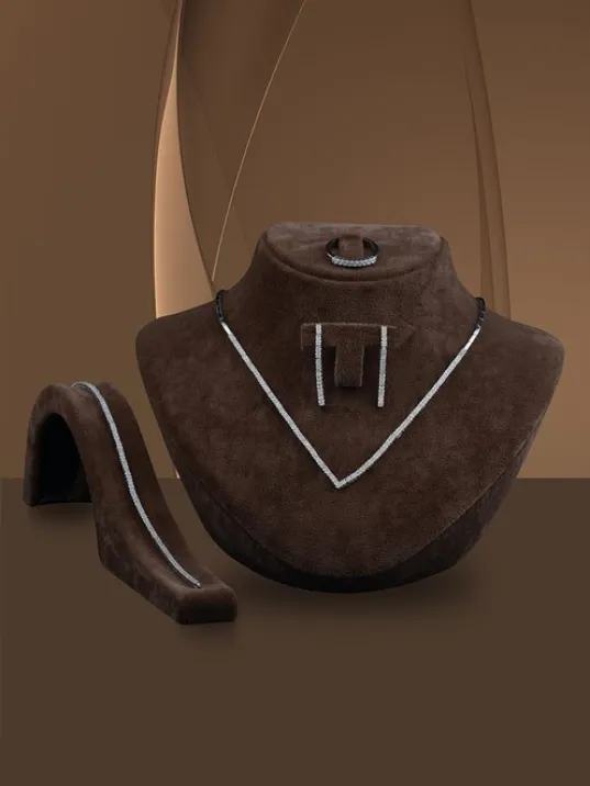 Alya Bayan Gümüş Su Yolu Set - Kolye, Bileklik, Küpe, Yüzük