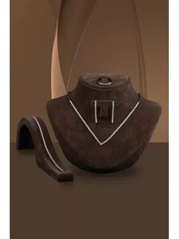 Alya Bayan Gümüş Su Yolu Set - Kolye, Bileklik, Küpe, Yüzük