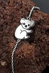 Koala Modelli Bayan Gümüş Bileklik GBLPANDABLK-BYZ