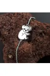 Koala Modelli Bayan Gümüş Bileklik GBLPANDABLK-BYZ