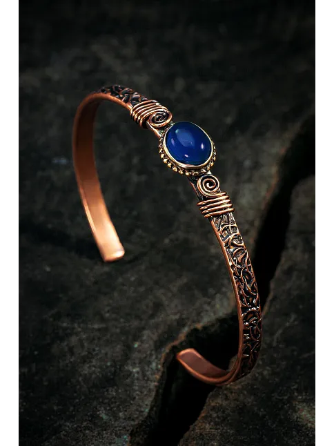 Bakır Kelepçe Bilezik Lacivert Lapis Doğal Taşlı Erkek Kadın Doğal Taşlar ve Metal Kutulu Bakır Kelepçe Bilezik Lacivert Lapis Doğal Taşlı Erkek Kadın Doğal Taşlar ve Metal Kutulu