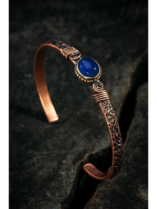 Bakır Kelepçe Bilezik Lacivert Lapis Doğal Taşlı Erkek Kadın Doğal Taşlar ve Metal Kutulu Bakır Kelepçe Bilezik Lacivert Lapis Doğal Taşlı Erkek Kadın Doğal Taşlar ve Metal Kutulu