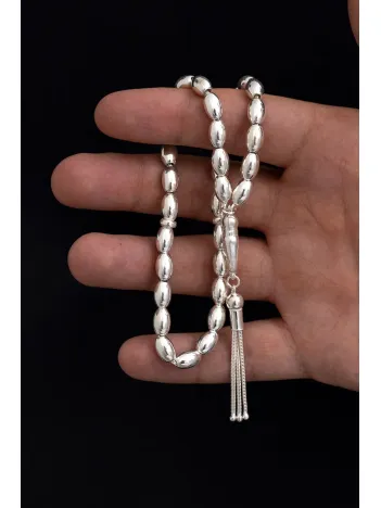 Gümüş Tespih Arpa Kesim Büyük Boy 24gr