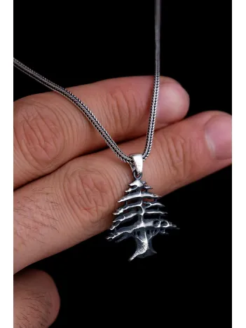 Erkek Gümüş Kolye - Hayat Ağacı Figürlü Gümüş Erkek Kolye