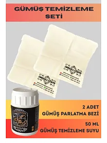 Gümüş Parlatma Temizleme Seti Gümüş Temizleme Suyu + Gümüş Parlatıcı Bez