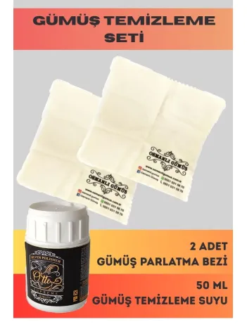 Gümüş Parlatma Temizleme Seti Gümüş Temizleme Suyu + Gümüş Parlatıcı Bez