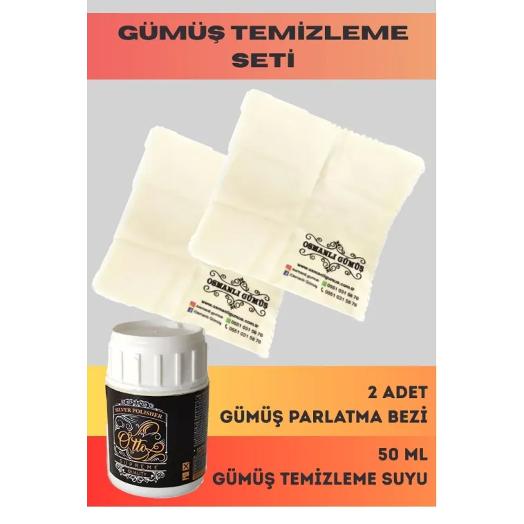 Gümüş Parlatma Temizleme Seti Gümüş Temizleme Suyu + Gümüş Parlatıcı Bez Gümüş Parlatma Temizleme Seti Gümüş Temizleme Suyu + Gümüş Parlatıcı Bez
