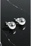 Kadın Gümüş Küpe - 10 mm 925 Ayar Gümüş Top Küpe