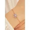 Beyaz Taşlı Çiçek Model Rose Kadın Gümüş Bileklik Beyaz Taşlı Çiçek Model Rose Kadın Gümüş Bileklik