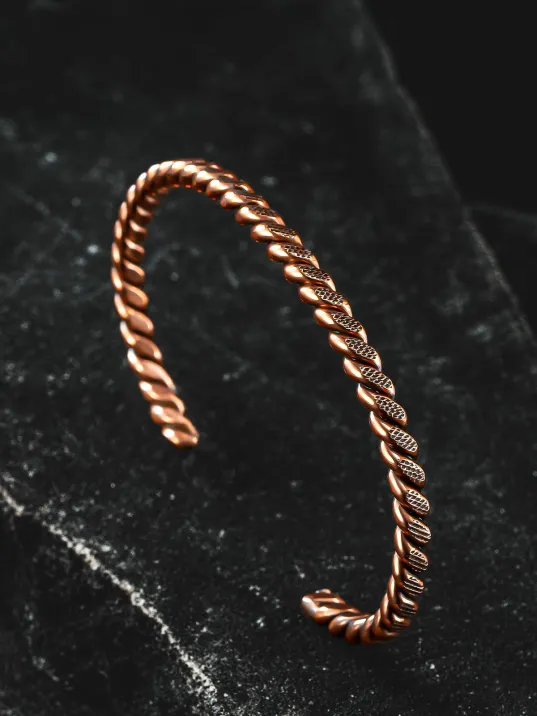 Erkek Bakır Bileklik - Sirayet Bakır Bilezik Metal Kutu Ve Doğal Taşlar