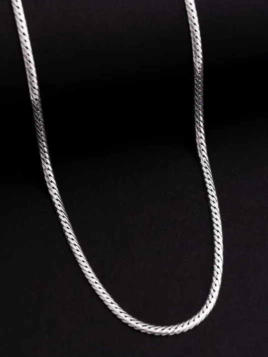 Erkek Gümüş Kolye - İnce İtalyan Bombeli Zincir Gümüş Kolye