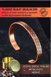 Kadın Erkek Saf Bakır Bileklik Zevahir Model Metal Kutu Doğal Taşlar Bakır Kelepçe Bilezik