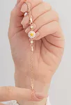 Papatya Kadın Gümüş Bileklik Zirkon Taşlı Rose