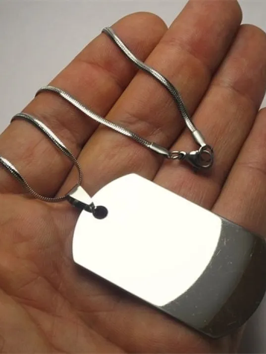 Asker Künyesi Çelik Erkek Kolye Snake Zincirli