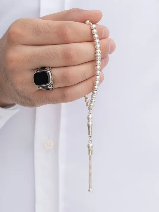 Gümüş Tespih Düz Küre Küçükboy 16gr