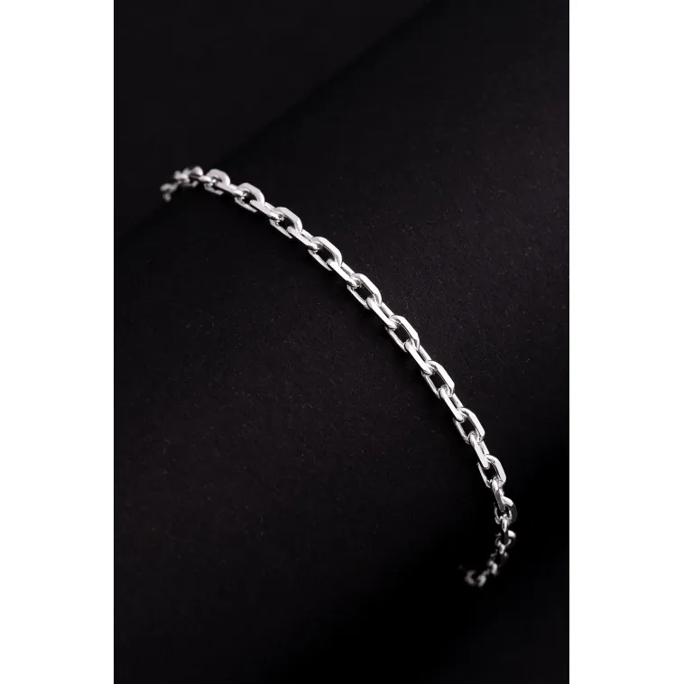 Erkek Gümüş Bileklik - 3.5 mm Forse Zincir Gümüş Bileklik Erkek Gümüş Bileklik - 3.5 mm Forse Zincir Gümüş Bileklik