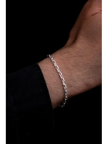 Erkek Gümüş Bileklik - 3.5 mm Forse Zincir Gümüş Bileklik
