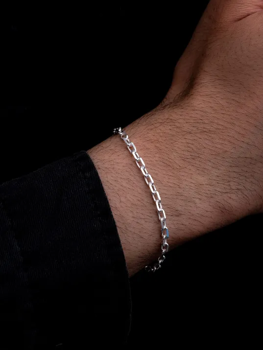 Erkek Gümüş Bileklik - 3.5 mm Forse Zincir Gümüş Bileklik