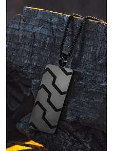 Blackstone Vortex Desenli Erkek Kolye 3.5 cm Parlak Çelik Kararmaz Polo Zincir