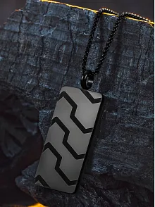 Blackstone Vortex Desenli Erkek Kolye 3.5 cm Parlak Çelik Kararmaz Polo Zincir